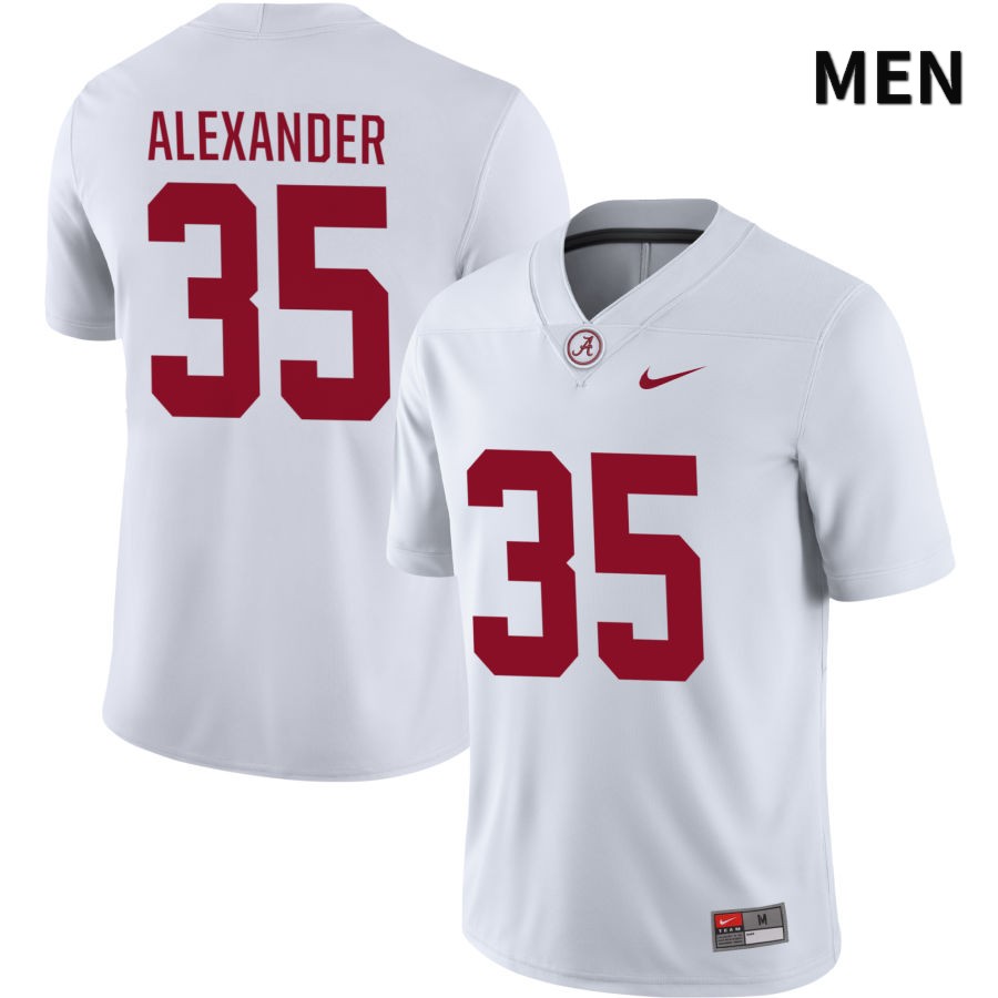 Alabama Crimson Tide Men's Jeremiah Alexander #35 NIL White 2022 NCAA Authentic Stitched College Football Jersey LD16Z47WF